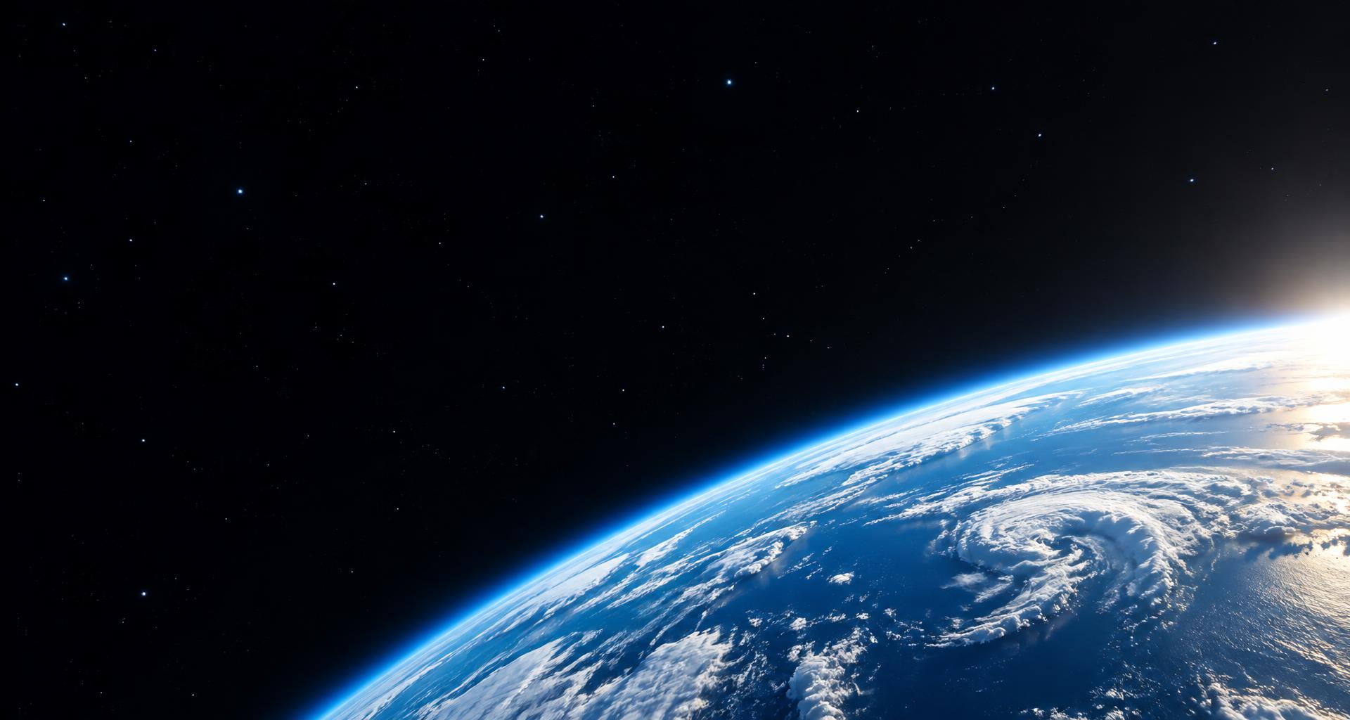 Earth’s blue atmosphere seen from orbit
